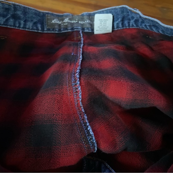 Eddie Bauer lined blue jeans 36 waist 30 length - Picture 5 of 7